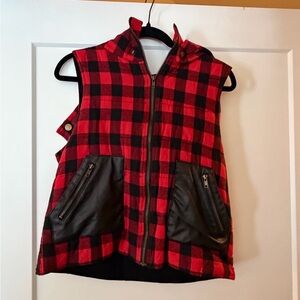 Double Zero Red and Black Checkered Vest